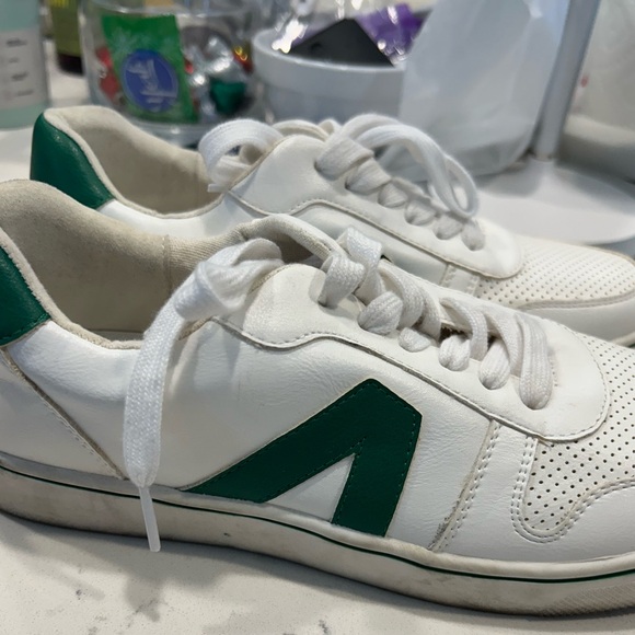 Shoes - Mia White And Green Tennis Shoes